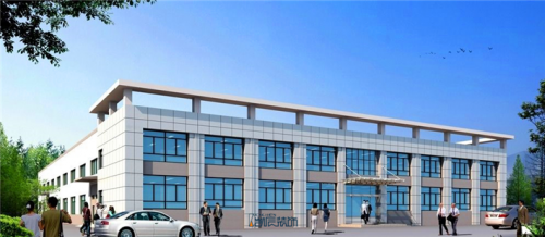 合肥厂房装修设计效果图——必一入口工装